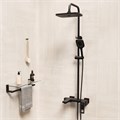 Душевая система 35к MIXLINE ML34-06 "Solo Black" излив лейка 3 поз.+лейка"Тропический душ" ЧЕРНЫЙ ML34-06