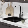 Смеситель для кухни 35k MIXLINE ML34-032 "Solo Black" высокий излив, боковая ручка ЧЕРНЫЙ ML34-032