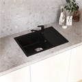 Мойкa ML-GMU06 УЛЬТРА с крылом, черный камень, 600*420 мм (глуб. чаши 170) 00-001421