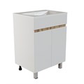 Тумба д/ванной "БРИКС-60" 2 створки белый/дуб вотан под рак."Breeze 60" мебельный (Sanita Luxe)(ПВХ) 556812