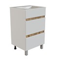 Тумба д/ванной "БРИКС-60" 2 ящика белый/дуб вотан под рак."Breeze 60" мебельный (Sanita Luxe) (ПВХ) 556809
