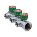 Коллектор 1''x3/4'' (евроконус) с регулировочными вентилями для подачи водоснабжения VRT (3 вых) 80985