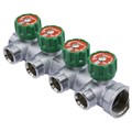 Коллектор 1''x3/4'' (евроконус) с регулировочными вентилями для подачи водоснабжения VRT (4 вых) 80986